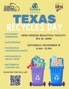2025 Texas Recycles Day Event Flyer Odessa