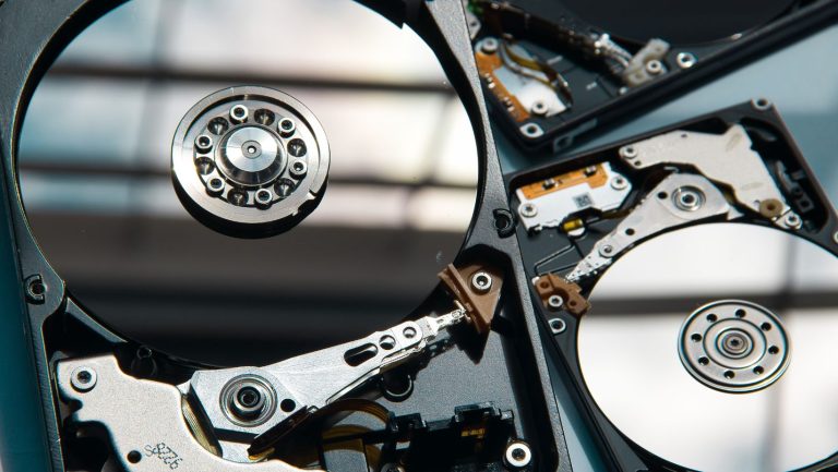 a hard drive ready for destruction
